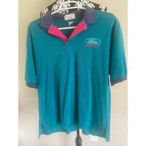 Colorful vintage men’s Ford Racing polo Crystal Springs USA size M